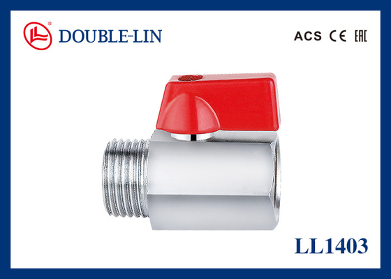 Van bi mini bằng đồng thau mạ Chrome đực x cái 25 Bar