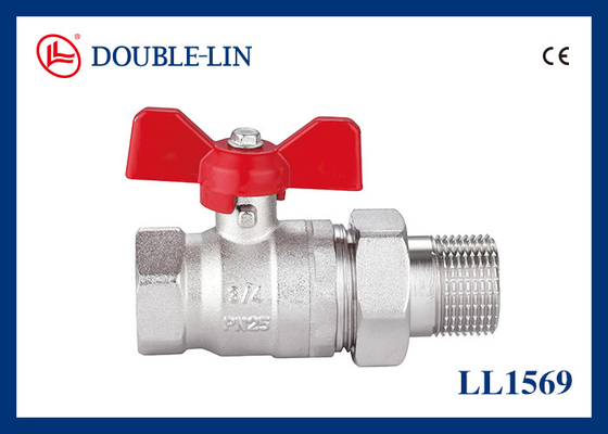 Ventil bóng đồng 25 bar nam X nữ