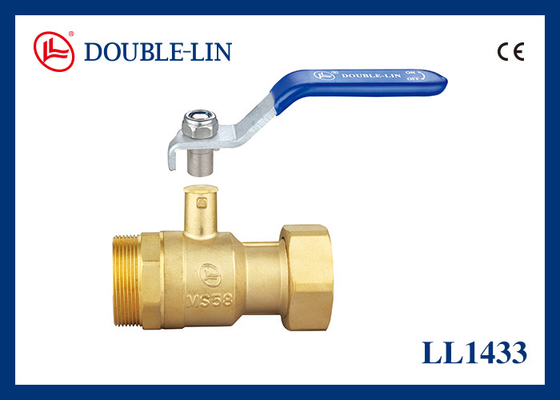 Full Flow 3 4 Brass Ball Valve Threaded Rotating Female Nut / Male Lockable Handle (Điều cầm có thể khóa)