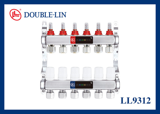 Ống góp đồng ren ISO228 10 Bar với bộ chuyển đổi 16-2.0 20-2.0 và vật liệu đồng HPB 57-3