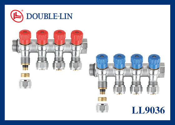 16 Bar 4 Way Brass Manifold