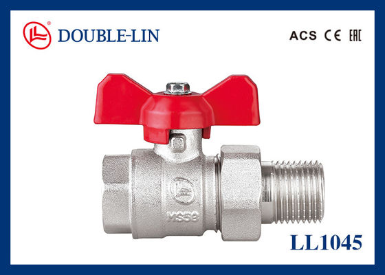 Van bi đồng thau 25 Bar có đai ốc xoay, tay cầm chữ T, kích thước từ 1/2 " đến 1 1/4 "  Đực X Cái