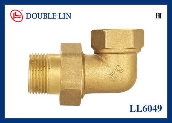 Cút nối ren ngoài 1/2 " đến 1 " bằng đồng thau 3 mảnh, vòng đệm phẳng