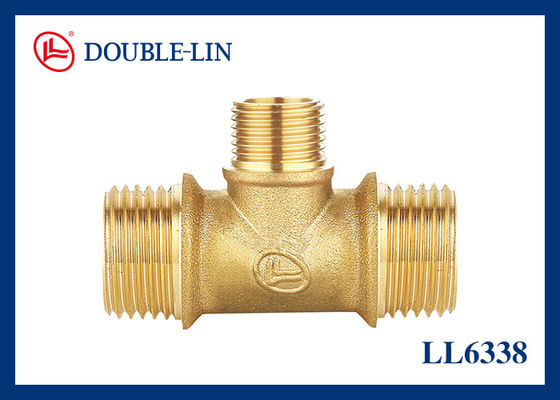 Chữ T giảm ren ngoài x ren ngoài x ren ngoài 1/2" bằng đồng thau BS2779