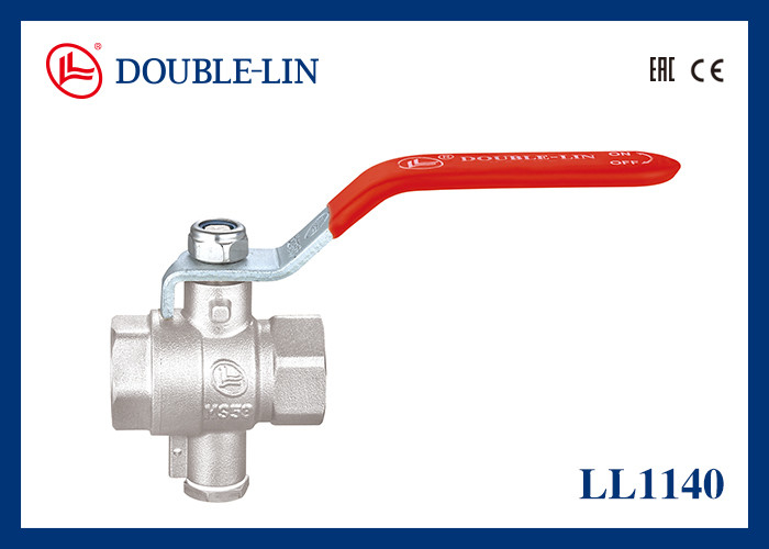 1/2 " đến 1 1/2 " 16 Bar Brass Ball Valve với kết nối đầu dò với tay cầm đòn bẩy phẳng