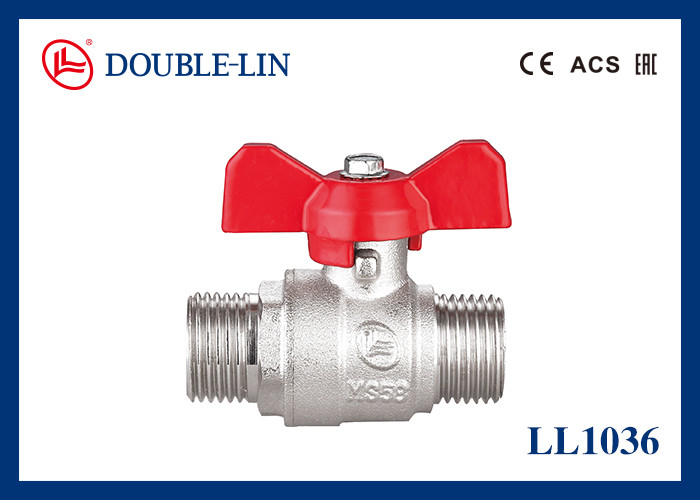 1/4 " đến 1 " Nam X Nam 25 Bar Brass Ball Valve với tay cầm T
