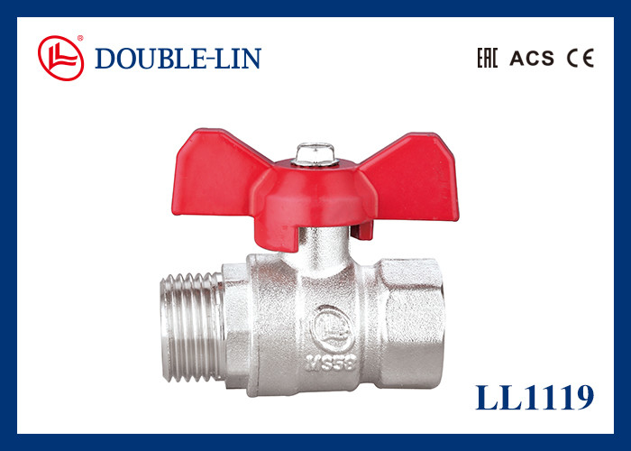 1/2 " đến 1 " nam X nữ 16 Bar Brass Ball Valve với tay cầm T