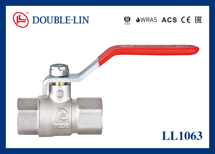 Full Flow 3 4 Inch Brass Ball Valve nữ / nữ Long Thread Flat Lever Handle