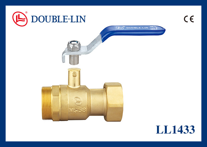 Full Flow 3 4 Brass Ball Valve Threaded Rotating Female Nut / Male Lockable Handle (Điều cầm có thể khóa)