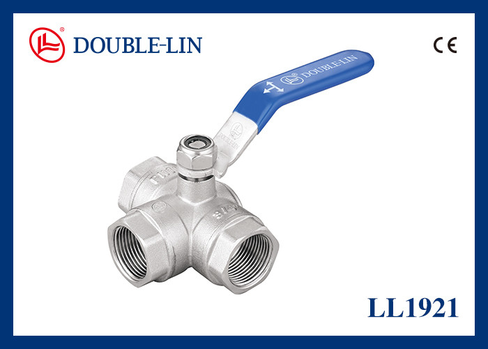 1.5 T Type Brass Three Way Ball Valve With Thread ISO228 tương đương với DIN 259 và BS2779
