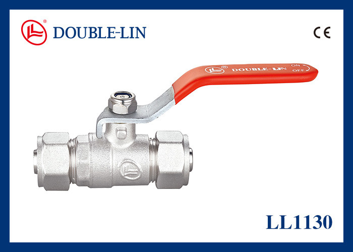 Van bi tay gạt phẳng 2 1/2 inch bằng đồng thau với loại ty đồng thau có vòng đệm kép và kết nối ống