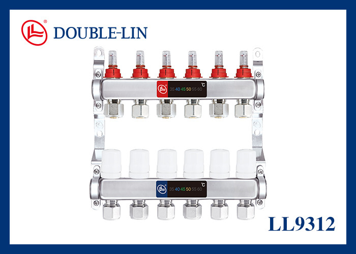 Ống góp đồng ren ISO228 10 Bar với bộ chuyển đổi 16-2.0 20-2.0 và vật liệu đồng HPB 57-3