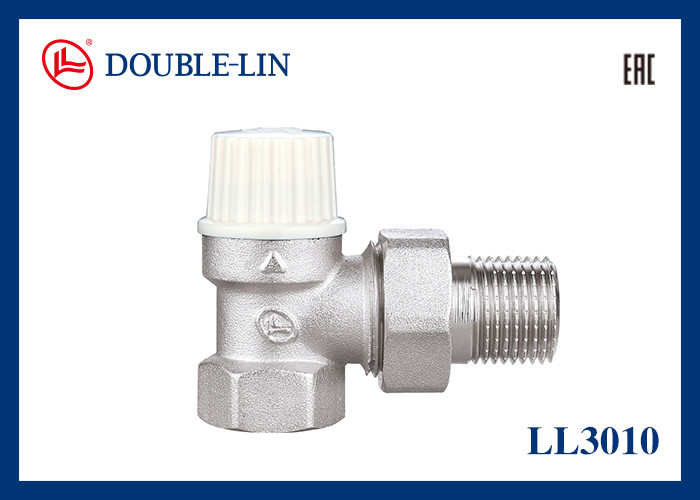Van khóa góc 10 Bar Áp suất làm việc từ 0℃ đến 120℃ Nhiệt độ làm việc Ren DIN259
