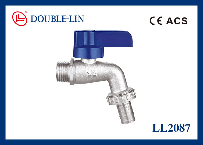 Vòi nước ABS tay gạt phẳng ren ISO228 1/2" X 3/4" bằng đồng thau với kiểu thân có vòng đệm kép
