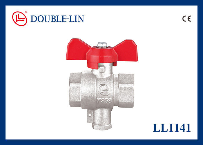 1/2 " đến 1 " 16 Bar Brass Ball Valve với kết nối đầu dò với tay cầm T