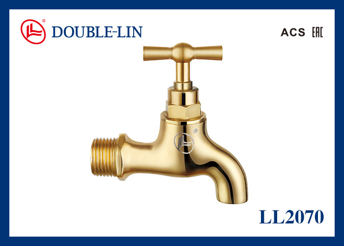 Ánh cát đúc đồng màu Stopcock vòi 1/2 inch bên ngoài sử dụng trong nhà